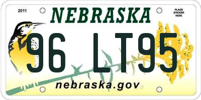 NE license plate 96LT95