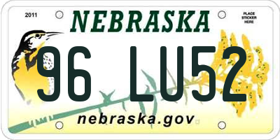 NE license plate 96LU52