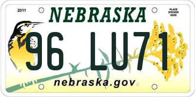 NE license plate 96LU71