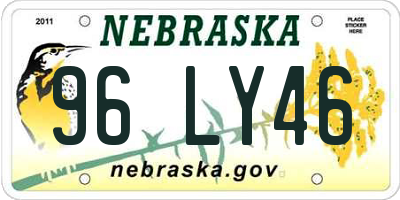 NE license plate 96LY46