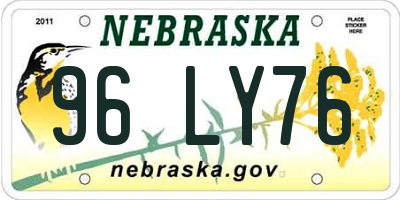 NE license plate 96LY76