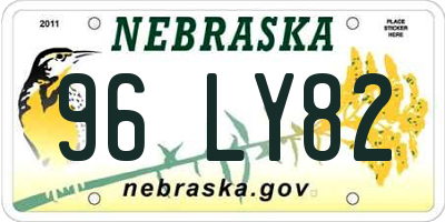 NE license plate 96LY82
