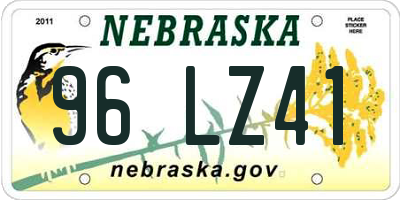 NE license plate 96LZ41
