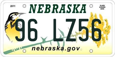 NE license plate 96LZ56