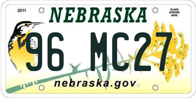 NE license plate 96MC27