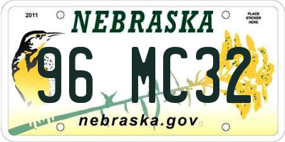 NE license plate 96MC32