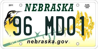 NE license plate 96MD01