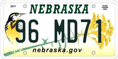 NE license plate 96MD71