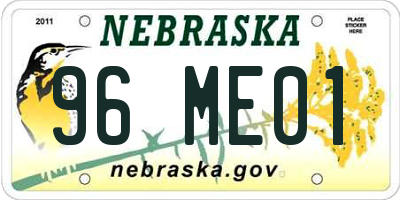 NE license plate 96ME01