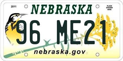 NE license plate 96ME21