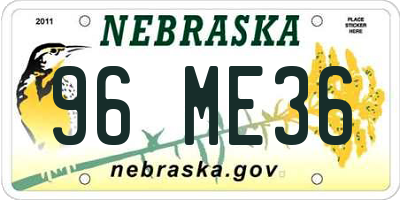 NE license plate 96ME36