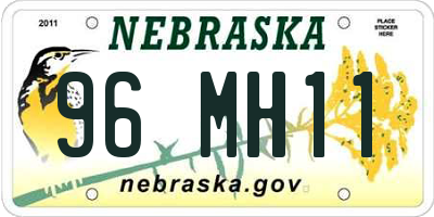 NE license plate 96MH11