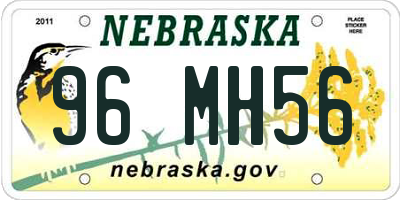 NE license plate 96MH56