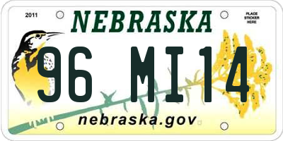 NE license plate 96MI14