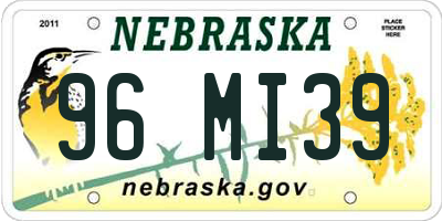 NE license plate 96MI39