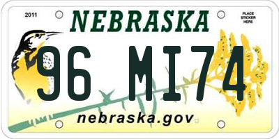 NE license plate 96MI74