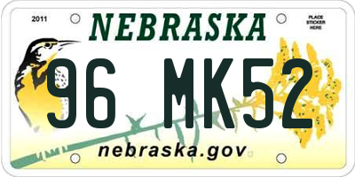 NE license plate 96MK52