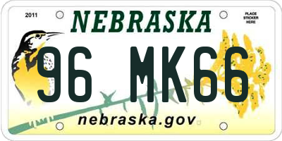 NE license plate 96MK66