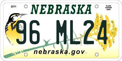NE license plate 96ML24