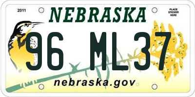 NE license plate 96ML37