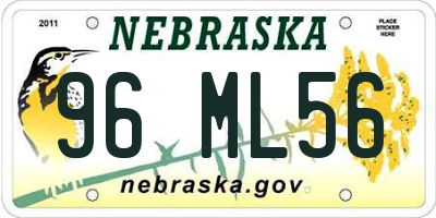 NE license plate 96ML56