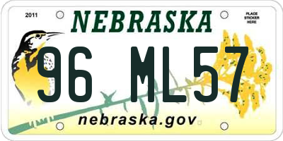 NE license plate 96ML57