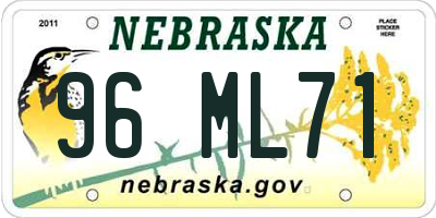 NE license plate 96ML71