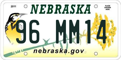 NE license plate 96MM14