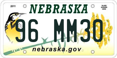NE license plate 96MM30