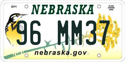 NE license plate 96MM37