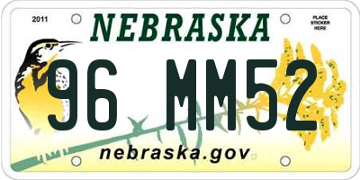 NE license plate 96MM52