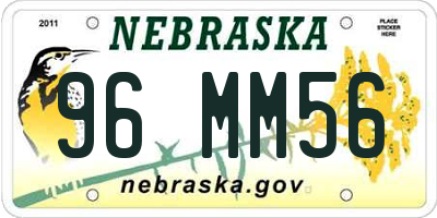 NE license plate 96MM56