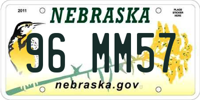 NE license plate 96MM57