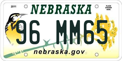 NE license plate 96MM65