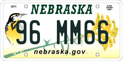 NE license plate 96MM66