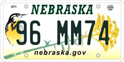 NE license plate 96MM74