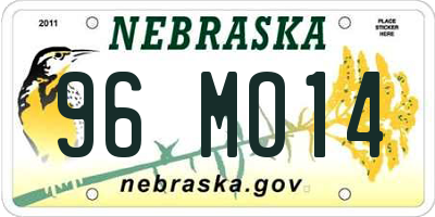 NE license plate 96MO14