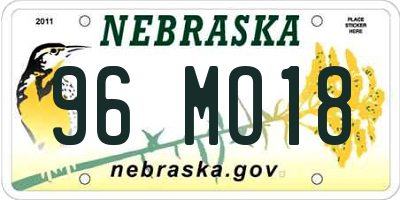 NE license plate 96MO18