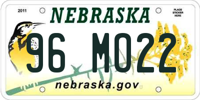 NE license plate 96MO22