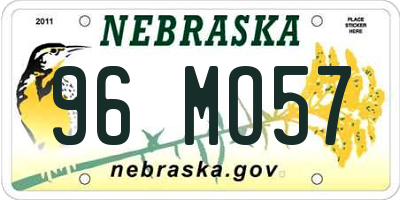 NE license plate 96MO57