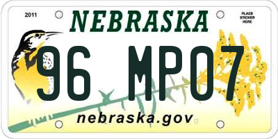 NE license plate 96MP07