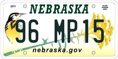 NE license plate 96MP15