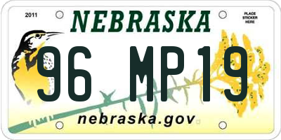 NE license plate 96MP19