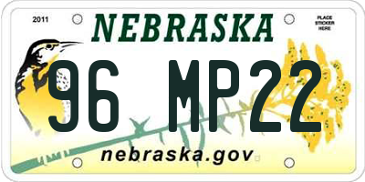 NE license plate 96MP22