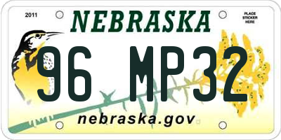 NE license plate 96MP32