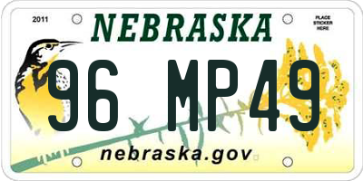 NE license plate 96MP49