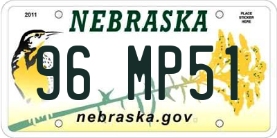 NE license plate 96MP51