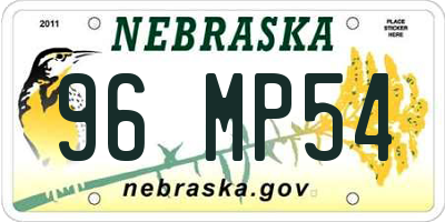 NE license plate 96MP54
