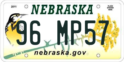 NE license plate 96MP57