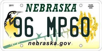 NE license plate 96MP60